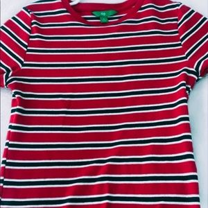 stripped red and blue tight tee